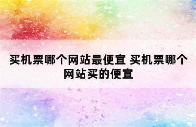 买机票哪个网站最便宜 买机票哪个网站买的便宜